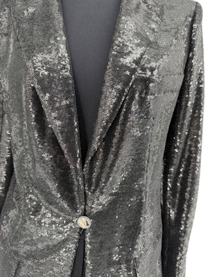 Chanel Black Sequin Jacket – 2009 Cruise Collection (Miami-Inspired) Size FR 46