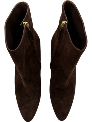 Manolo Blahnik Two-Tone Brown Suede Ankle Booties – Size 39.5
