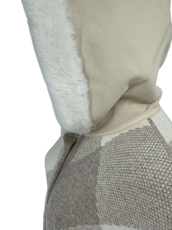 Loro Piana Natural Cashmere Argyle Hooded Coat – Size XS – Excellent Preowned Condition