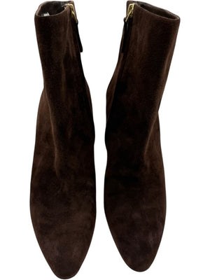 Manolo Blahnik Two-Tone Brown Suede Ankle Booties – Size 39.5