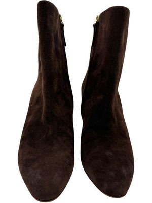 Manolo Blahnik Two-Tone Brown Suede Ankle Booties – Size 39.5