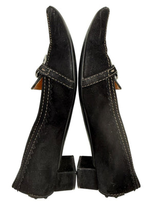 Tod’s Black Suede Chain-Detail Pumps – Size 6.5