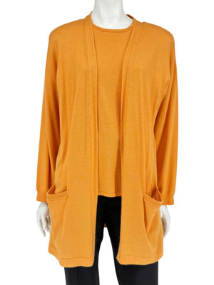 Shamask Tangerine Cashmere & Silk Twin Set – Size 2