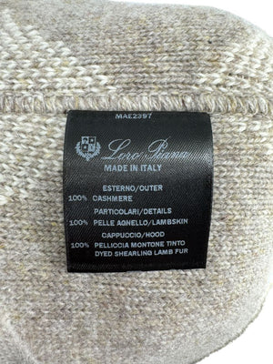 Loro Piana Natural Cashmere Argyle Hooded Coat – Size XS – Excellent Preowned Condition