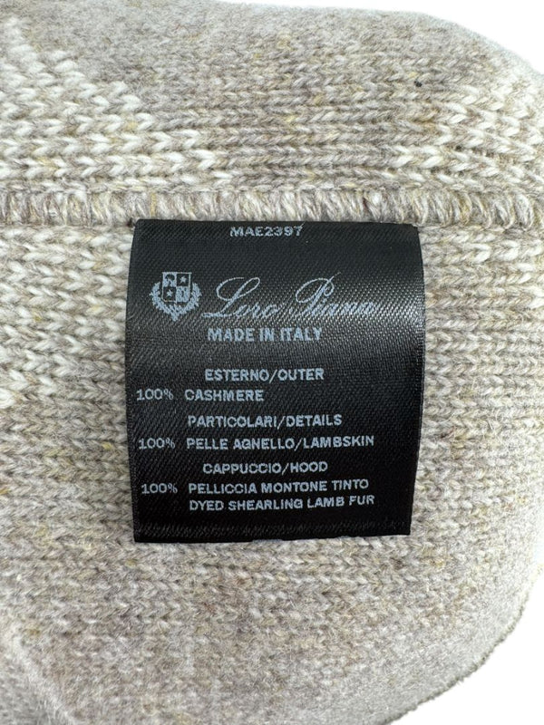 Loro Piana Natural Cashmere Argyle Hooded Coat – Size XS – Excellent Preowned Condition