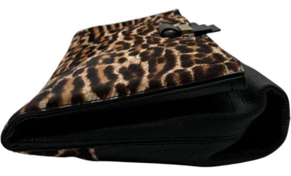 Lanvin Leopard Print Pony Hair Clutch