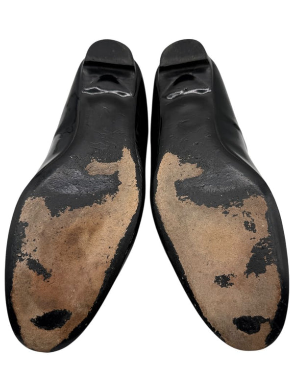 Roger Vivier Black Patent Leather Buckle Flats – Size 40