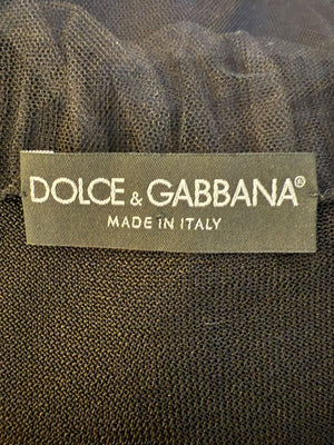 Dolce & Gabbana Black Sheer Layered V-Neck Top – Size L