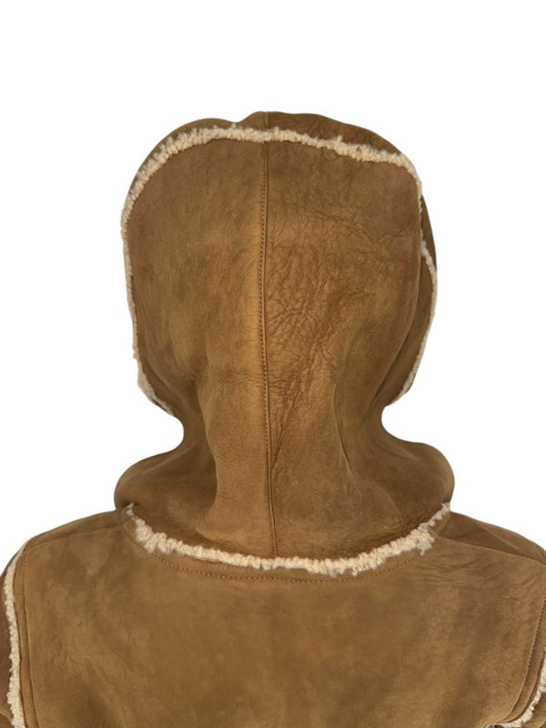 Chanel NWT Fall 2006 Brown Hooded Shearling Jacket -  Size 38