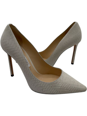Jimmy Choo Ivory Woven Leather Pointed Toe Pumps – Size 39.5