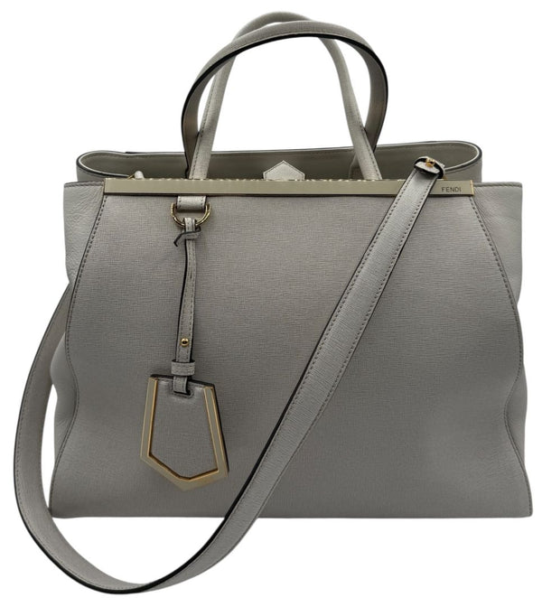 Fendi Vitello Elite 2Jours Tote in White
