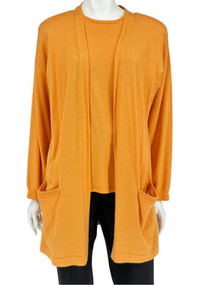 Shamask Tangerine Cashmere & Silk Twin Set – Size 2