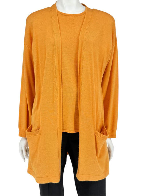 Shamask Tangerine Cashmere & Silk Twin Set – Size 2