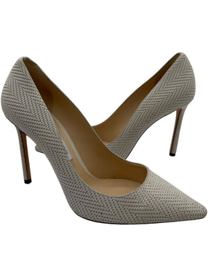 Jimmy Choo Ivory Woven Leather Pointed Toe Pumps – Size 39.5