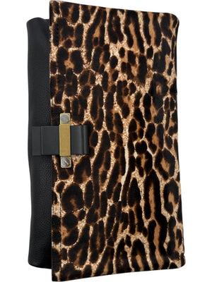 Lanvin Leopard Print Pony Hair Clutch