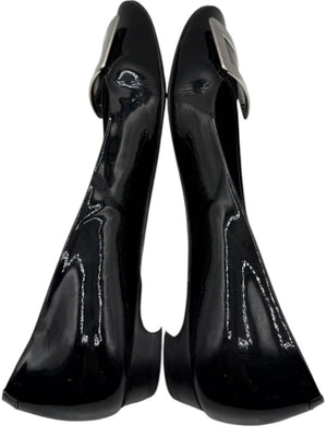 Roger Vivier Black Patent Leather Buckle Flats – Size 40