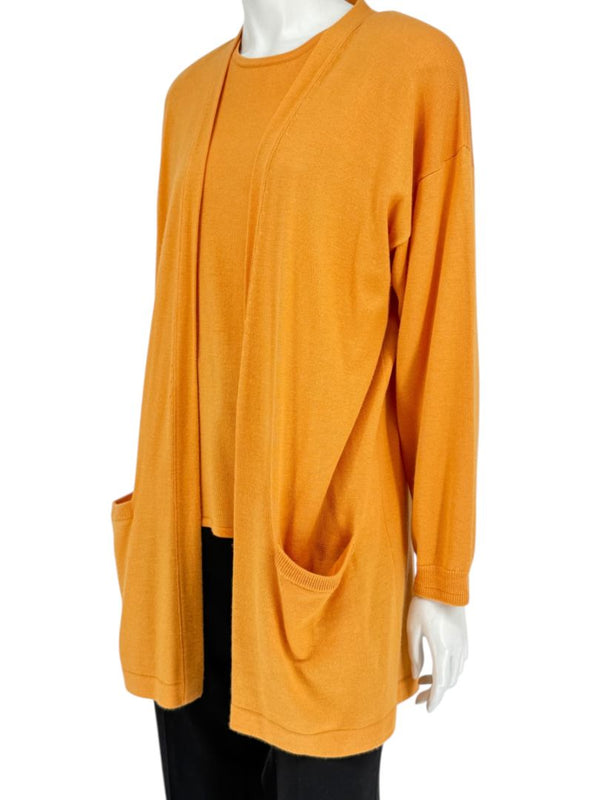 Shamask Tangerine Cashmere & Silk Twin Set – Size 2