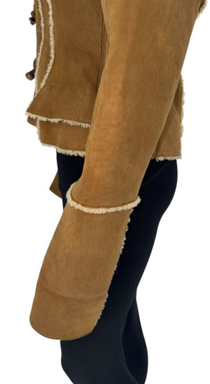 Chanel NWT Fall 2006 Brown Hooded Shearling Jacket -  Size 38