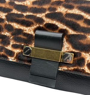 Lanvin Leopard Print Pony Hair Clutch