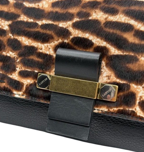 Lanvin Leopard Print Pony Hair Clutch