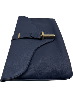 Balenciaga Leather Tube Clutch - Navy