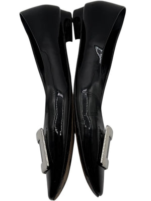 Roger Vivier Black Patent Leather Buckle Flats – Size 40