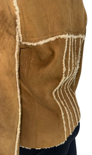 Chanel NWT Fall 2006 Brown Hooded Shearling Jacket -  Size 38