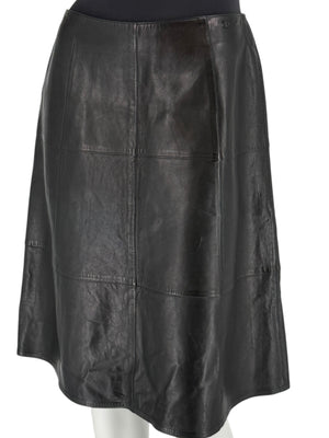 Chanel Black Lambskin Leather A-Line Skirt – Size 40 (FR)