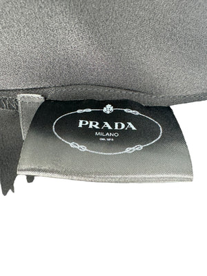 Prada S/S 2017 Ostrich Feather Crepe de Chine Dress