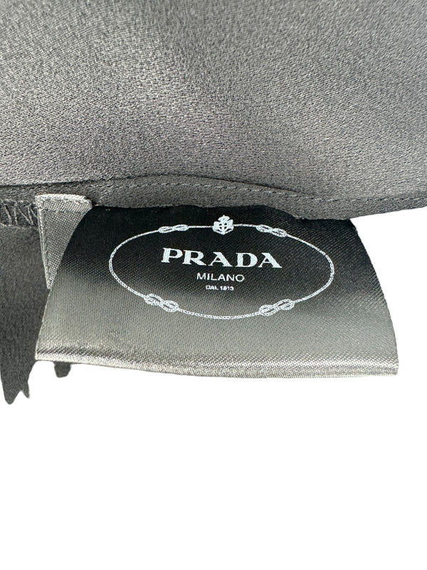 Prada S/S 2017 Ostrich Feather Crepe de Chine Dress