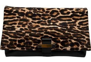 Lanvin Leopard Print Pony Hair Clutch