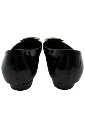 Roger Vivier Black Patent Leather Buckle Flats – Size 40