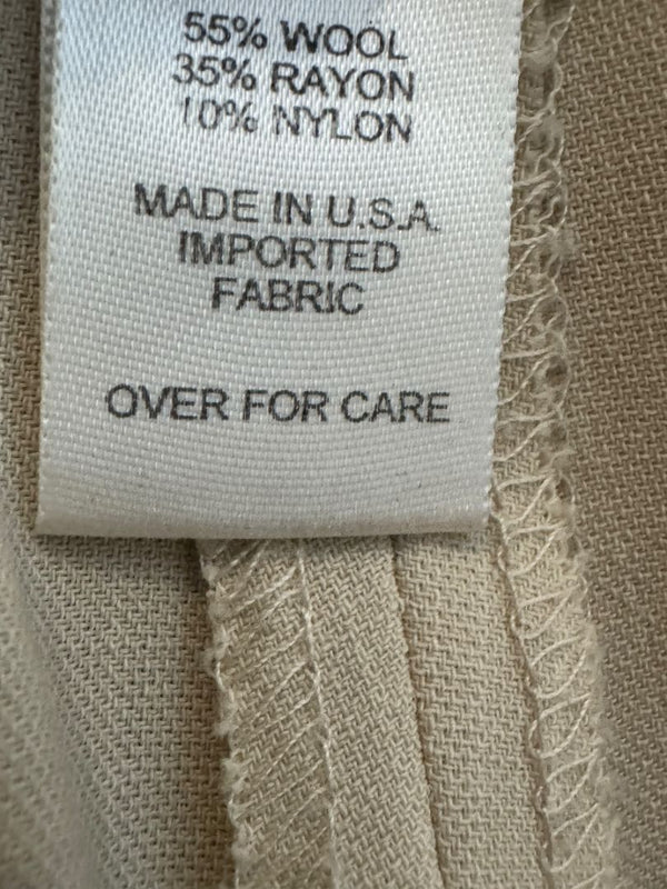 Oscar de la Renta Beige Wide-Leg Pinstripe Trousers – Size 14