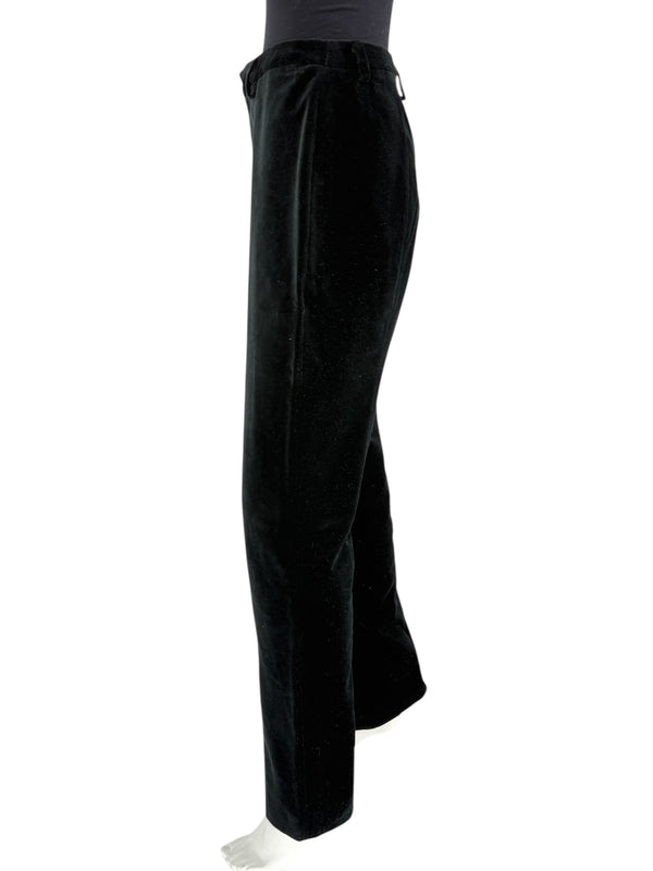 Linda Allard for Ellen Tracy Black Velvet Straight-Leg Trousers – Size 12