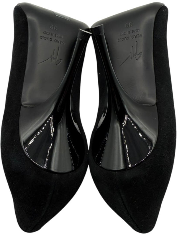 Giuseppe Zanotti Black Suede Cap Toe Pumps – Size 39