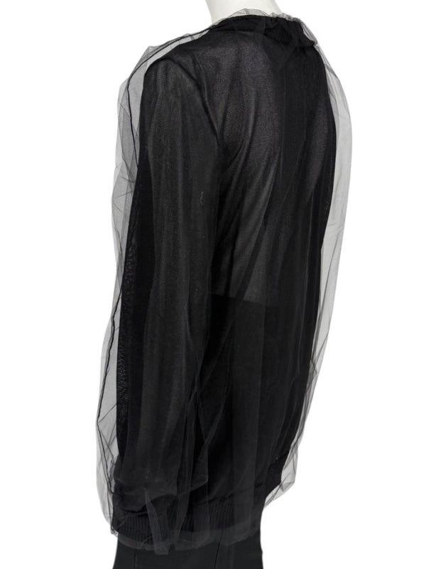 Dolce & Gabbana Black Sheer Layered V-Neck Top – Size L