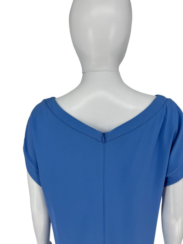 Piazza Sempione Blue Button-Detail Shift Dress - Size 42