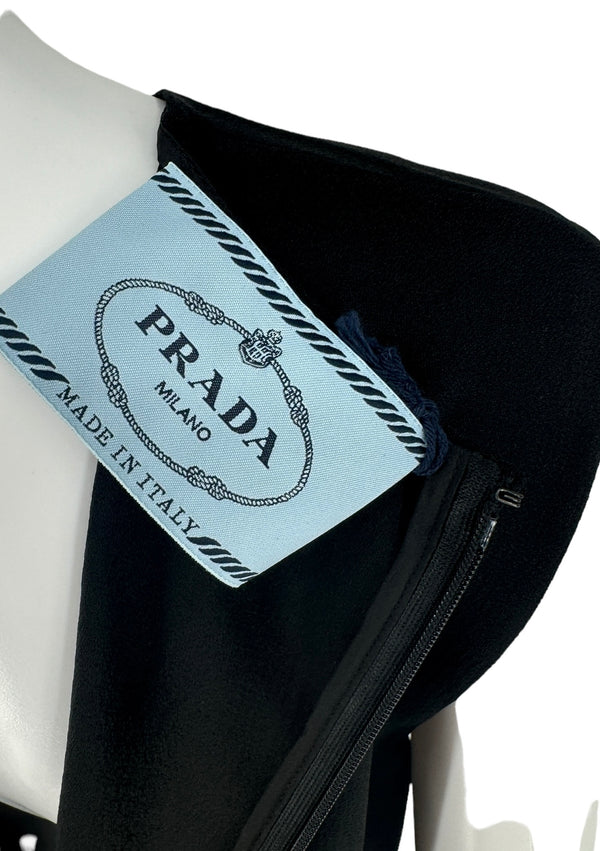 Prada S/S 2017 Ostrich Feather Crepe de Chine Dress