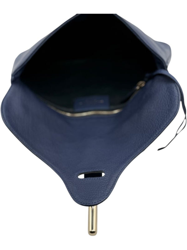 Balenciaga Leather Tube Clutch - Navy