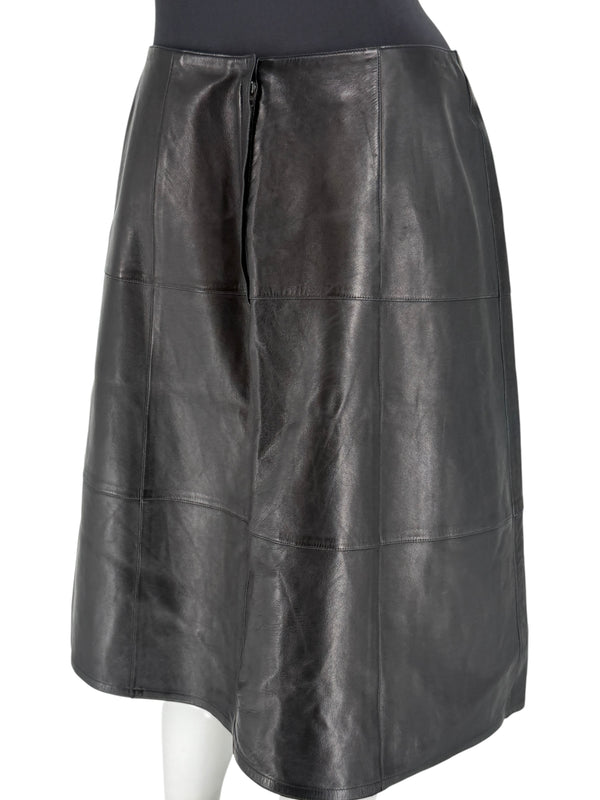 Chanel Black Lambskin Leather A-Line Skirt – Size 40 (FR)