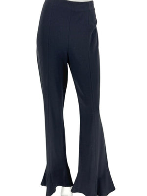 Escada Black Virgin Wool Flared Hem Trousers – Size 42