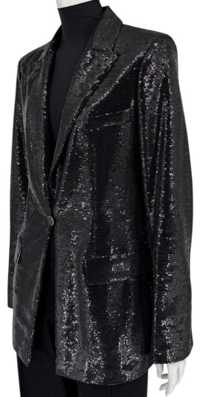 Chanel Black Sequin Jacket – 2009 Cruise Collection (Miami-Inspired) Size FR 46