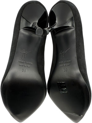 Giuseppe Zanotti Black Suede Cap Toe Pumps – Size 39