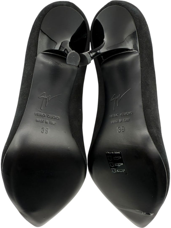 Giuseppe Zanotti Black Suede Cap Toe Pumps – Size 39