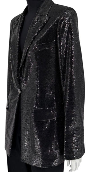 Chanel Black Sequin Jacket – 2009 Cruise Collection (Miami-Inspired) Size FR 46