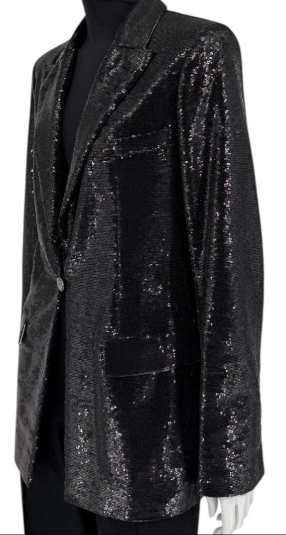 Chanel Black Sequin Jacket – 2009 Cruise Collection (Miami-Inspired) Size FR 46