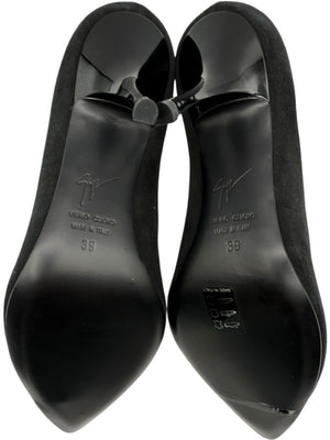 Giuseppe Zanotti Black Suede Cap Toe Pumps – Size 39