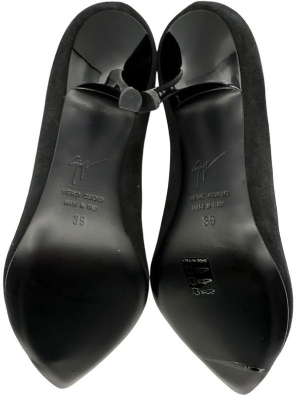 Giuseppe Zanotti Black Suede Cap Toe Pumps – Size 39