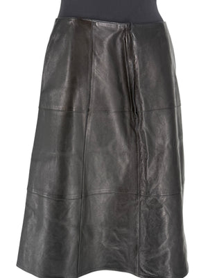 Chanel Black Lambskin Leather A-Line Skirt – Size 40 (FR)