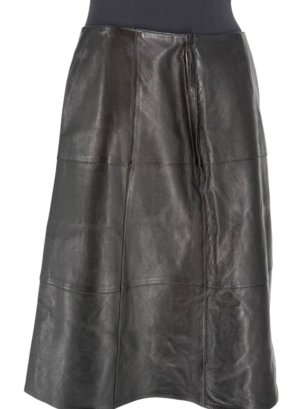 Chanel Black Lambskin Leather A-Line Skirt – Size 40 (FR)